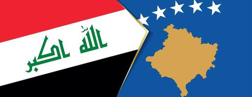 Irak y Kosovo banderas, dos vector banderas
