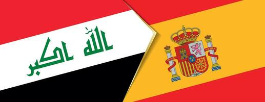 Iraq and Spain flags, two vector flags.