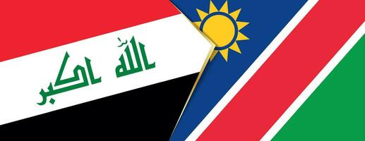 Iraq and Namibia flags, two vector flags.