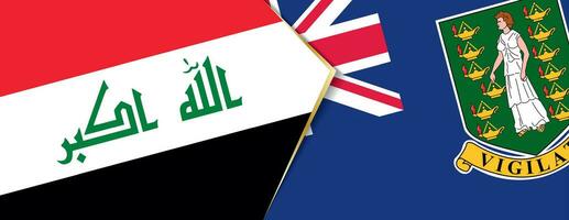 Iraq and British Virgin Islands flags, two vector flags.