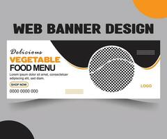 food banner menu and restaurant social media web banner template design vector