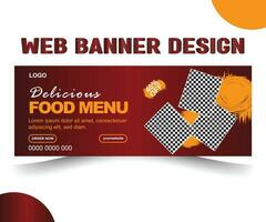 food banner menu and restaurant social media web banner template design vector