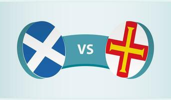 Scotland versus Guernsey, team sports competition concept. vector