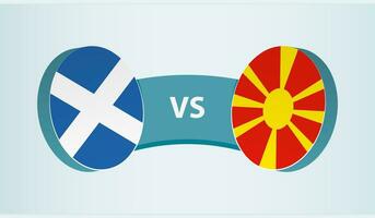 Scotland versus Macedonia, team sports competition concept. vector