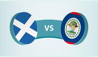 Escocia versus belice, equipo Deportes competencia concepto. vector