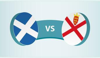 Scotland versus Jersey, team sports competition concept. vector