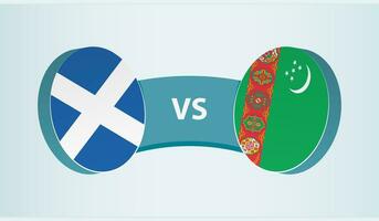 Scotland versus Turkmenistan, team sports competition concept. vector