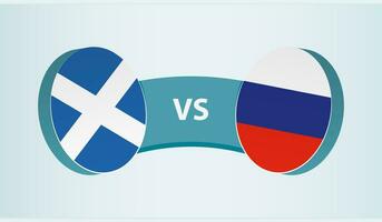 Scotland versus Russia, team sports competition concept. vector