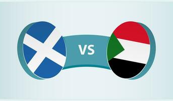 Scotland versus Sudan, team sports competition concept. vector