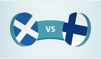 Escocia versus Finlandia, equipo Deportes competencia concepto. vector