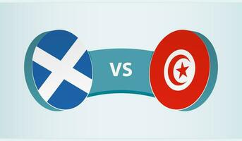 Scotland versus Tunisia, team sports competition concept. vector