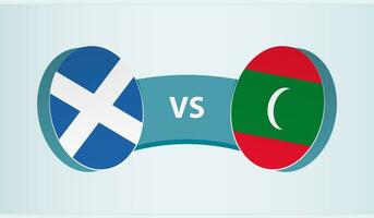 Scotland versus Maldives, team sports competition concept. vector