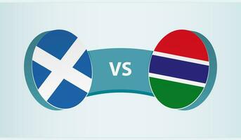 Escocia versus Gambia, equipo Deportes competencia concepto. vector