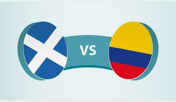 Scotland versus Colombia, team sports competition concept. vector