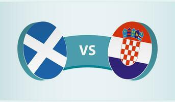 Escocia versus Croacia, equipo Deportes competencia concepto. vector