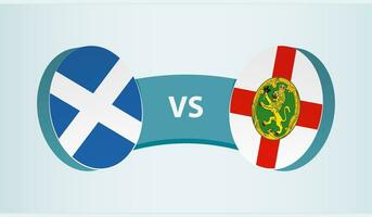 Scotland versus Alderney, team sports competition concept. vector