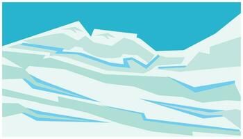 montañas y nieve. vector ilustración de un montaña paisaje en invierno. invierno diseño elementos. antecedentes ilustración de un nieve montaña cuales es por lo general usado para esquiar