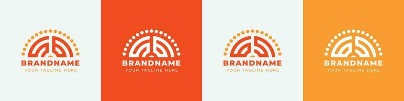 Letter GS and SG Sunrise  Logo Set, suitable for any business with GS or SG initials. vector