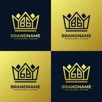 Letter BG and GB Home King Logo Set, suitable for business with BG or GB initials. vector