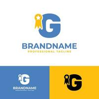 Letter G Medallion Logo, suitable for business related to medal, victory, champ with G initial. vector