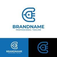 Letter C Plug Logo, suitable for any business related to Plug with C initial. vector