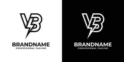 Letter VB Thunderbolt Logo, suitable for any business with VB or VB initials. vector