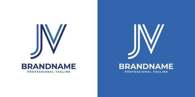 Letter JV Line Monogram Logo, suitable for business with JV or VJ initials. vector