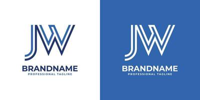 Letter JW Line Monogram Logo, suitable for business with JW or WJ initials. vector
