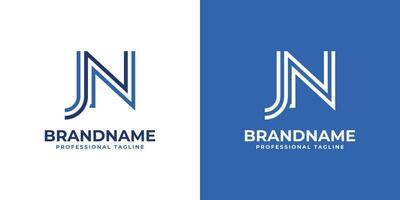 Letter JN Line Monogram Logo, suitable for business with JN or NJ initials. vector