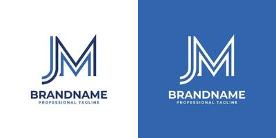 Letter JM Line Monogram Logo, suitable for business with JM or MJ initials. vector