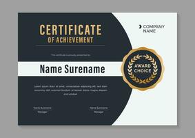 modern minimal certificate of achievement template design vector