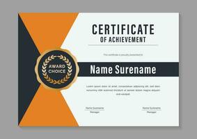 modern minimal certificate of achievement template design vector