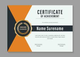 modern minimal certificate of achievement template design vector