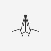 Hands folded in prayer icon vector