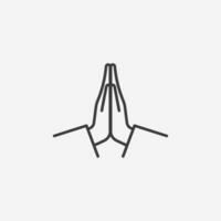 Hands folded in prayer icon vector