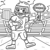 American Football Player with a Trophy Isolated vector