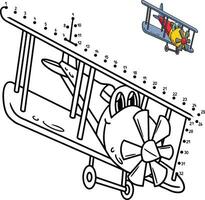 Dot to Dot Propeller Plane Vehicle Isolated vector