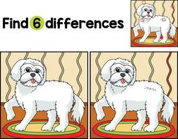 Maltese Dog Find The Differences vector