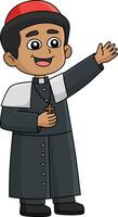 Christian Priest Cartoon Colored Clipart vector