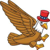 American Eagle Stuffed Toy Cartoon Colored Clipart vector