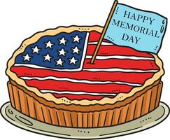 Happy Memorial Day Pie Cartoon Colored Clipart vector