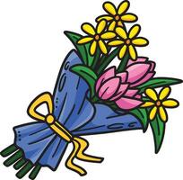 ramo de flores dibujos animados color clipart vector