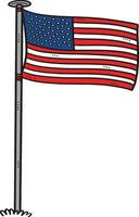 Patriotic American Flag Cartoon Colored Clipart vector