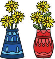 Spring Potted Flower Cartoon Colored Clipart vector