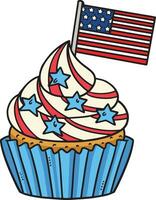 Cupcakes with an American Flag Cartoon Clipart vector