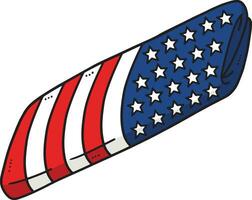 Folded American Flag Cartoon Colored Clipart vector