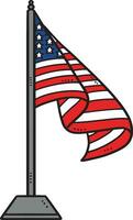 Patriotic American Flag Cartoon Colored Clipart vector