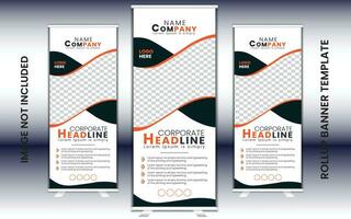 simple and creative rollup banner template design. vector