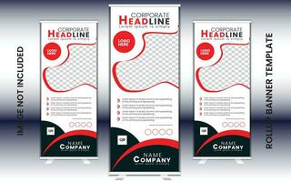 simple and creative rollup banner template design. vector