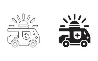 Set the vector emergency siren symbol in a flat design.